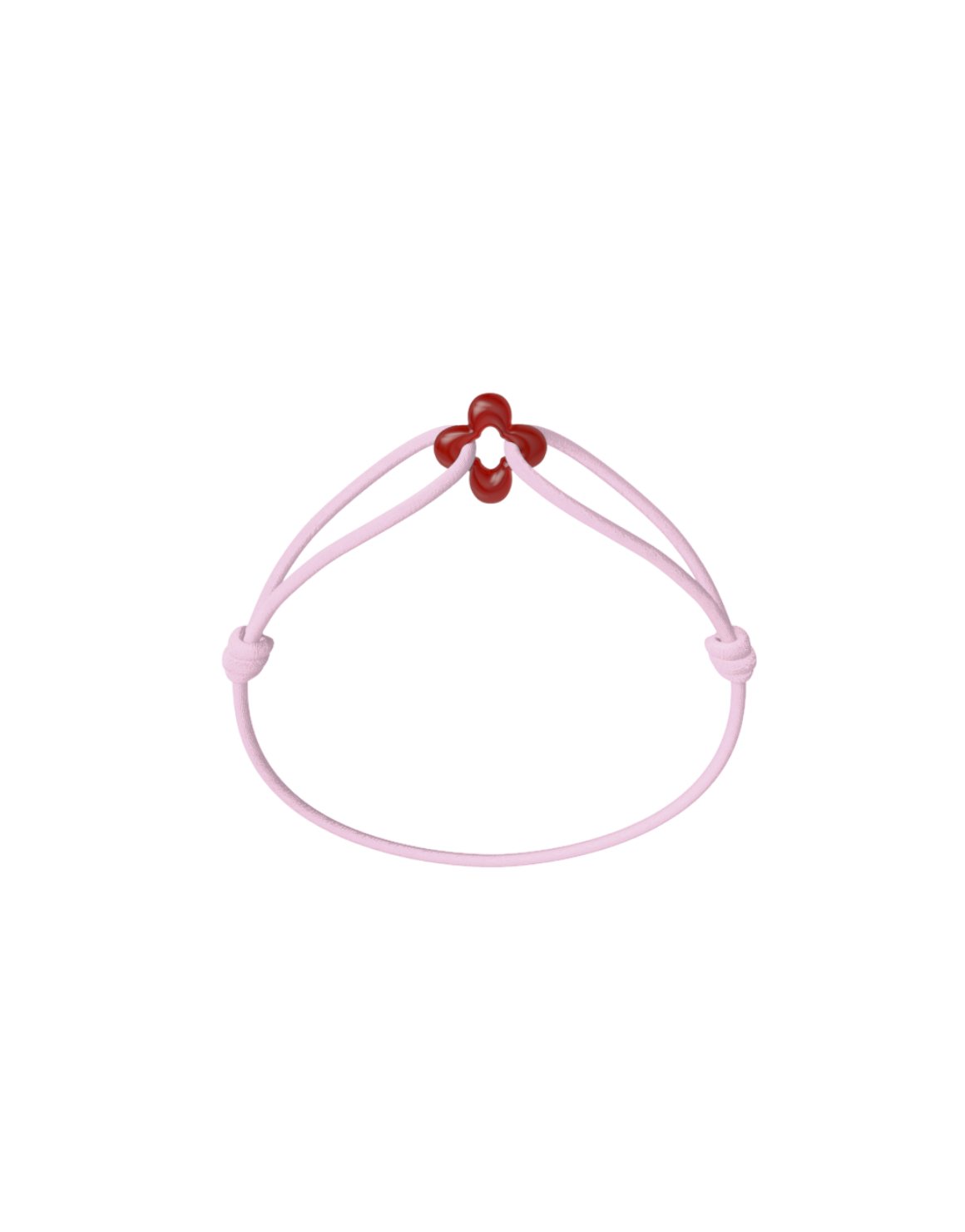 Mini Red Clover Cord Bracelet with Carnelian