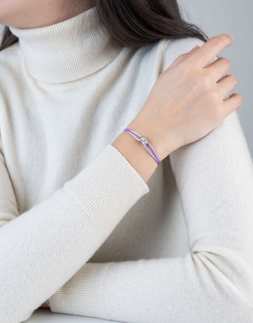 Mini Silver Diamond Cord Bracelet