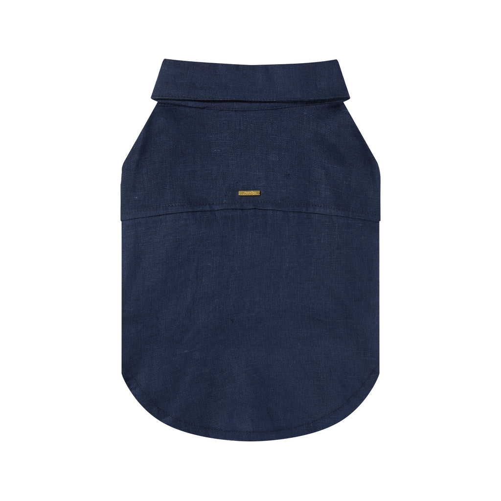 Pure Linen Shirt with Golden Buckle