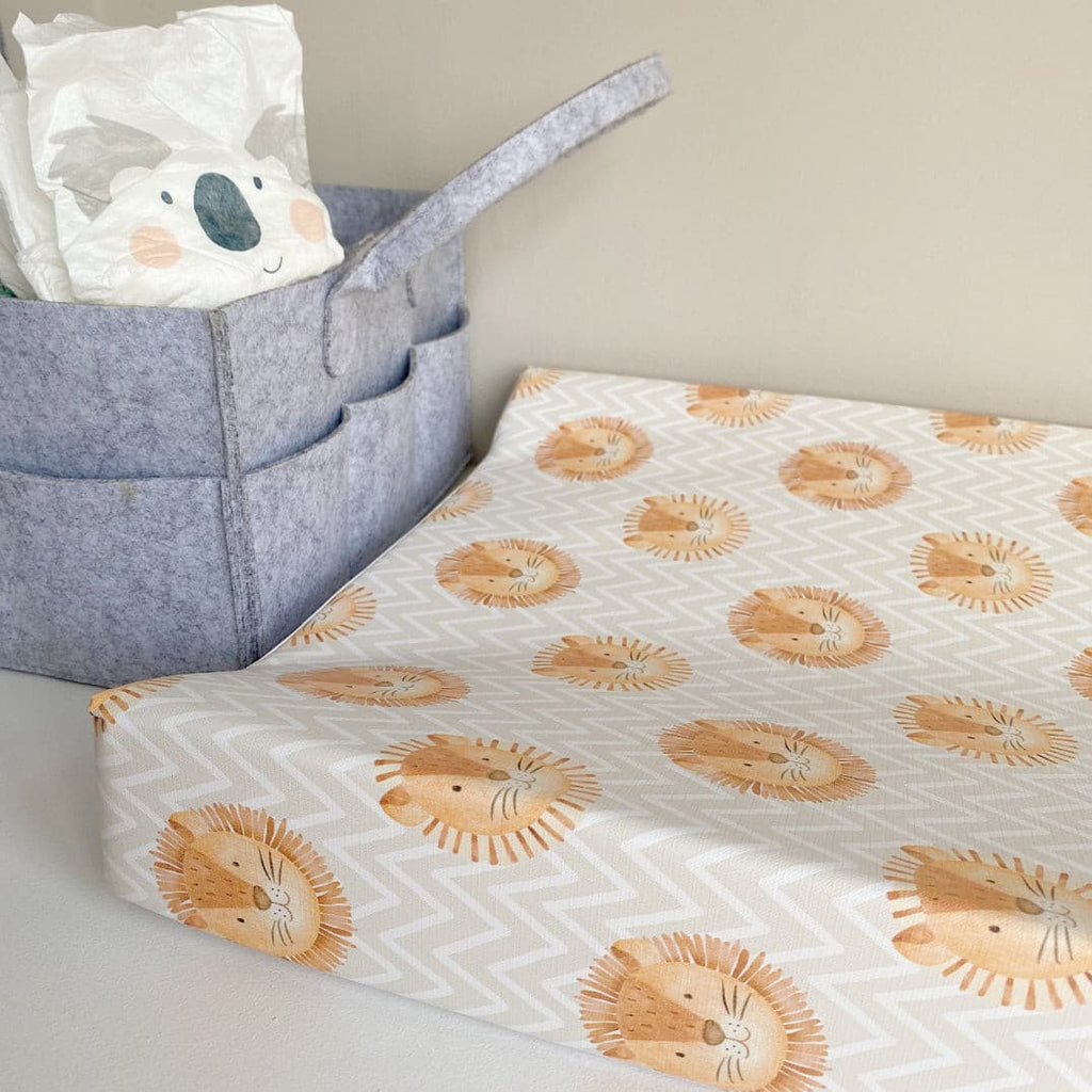 Anti-Roll Wedge Changing Mat - Lion Print