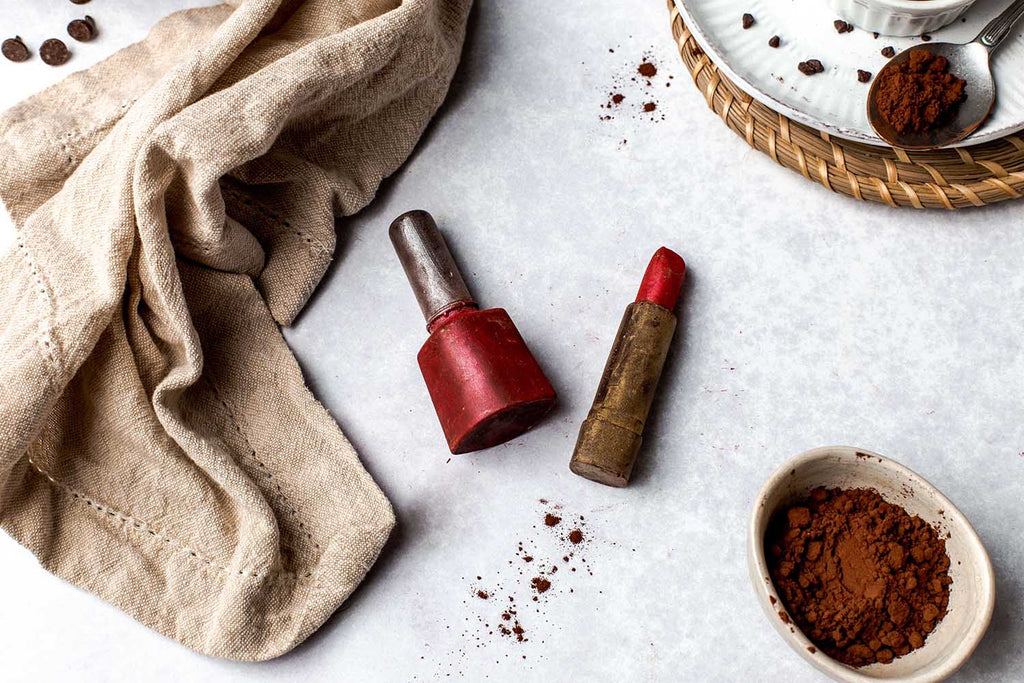 Luxury Chocolate Makeup Gift Set with Lipstick, Nail Varnish, and Mascara