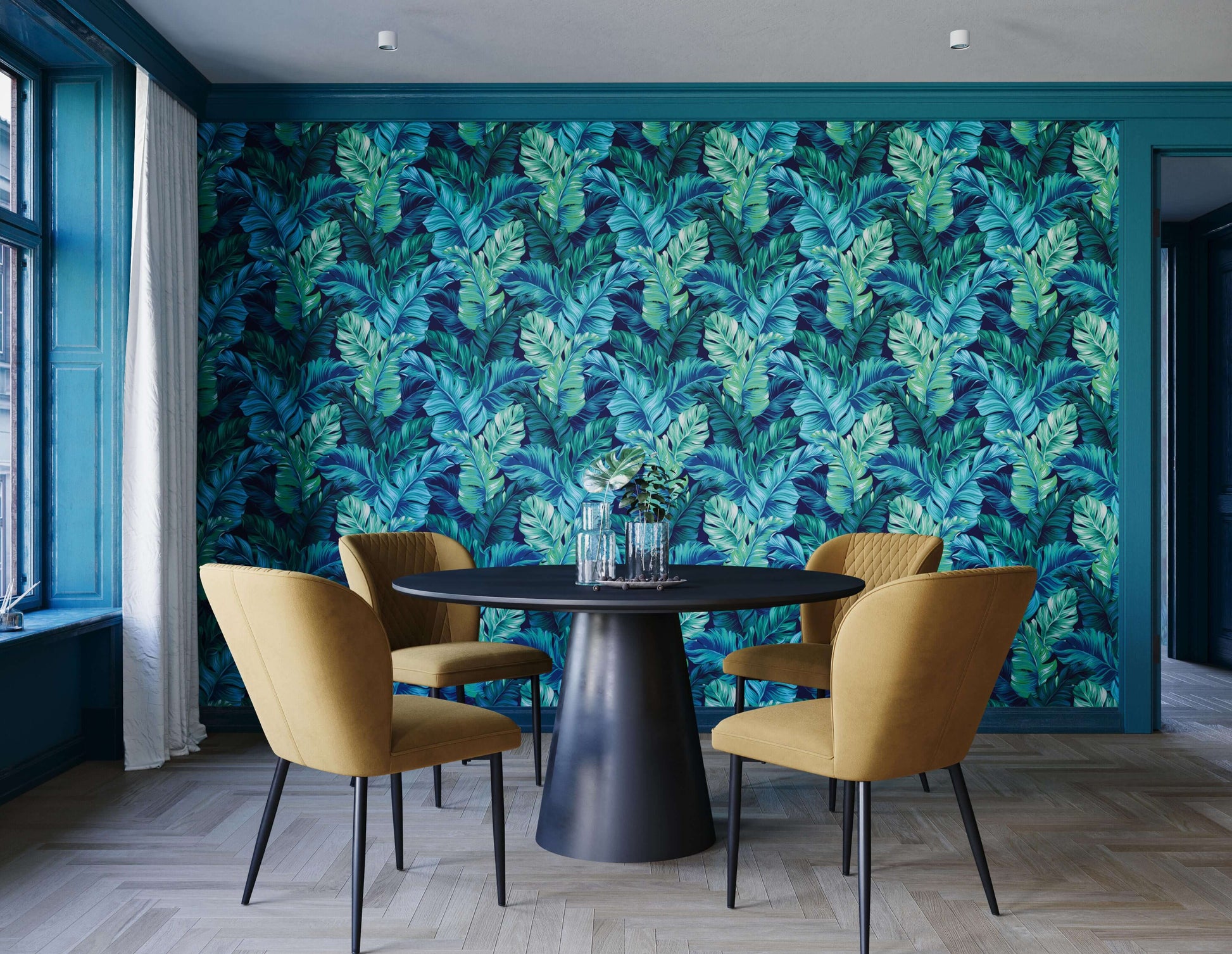 Lobate Tropical Leaf Wallpaper