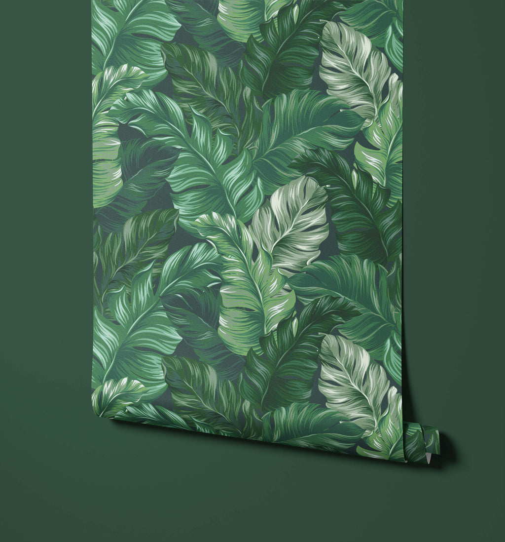 Lobate Tropical Leaf Wallpaper