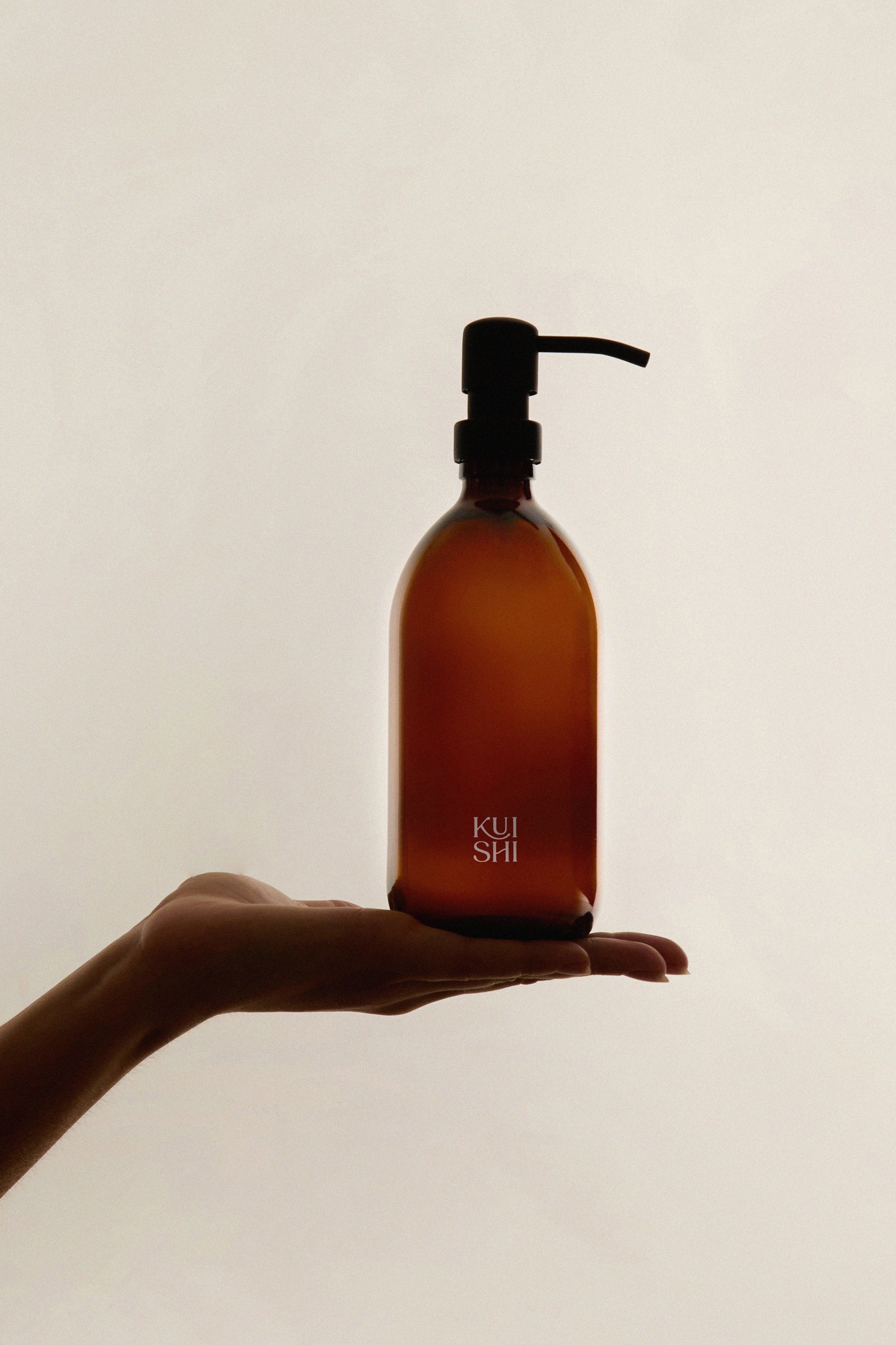 Minimal Amber Glass Soap Dispenser