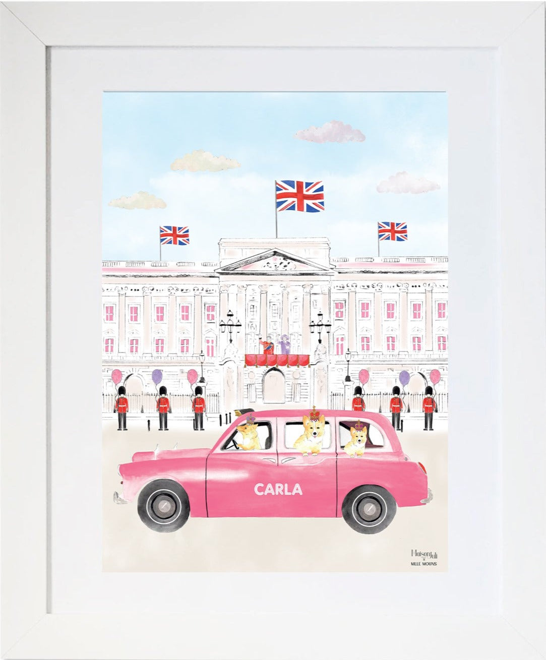 Pink Black Cab of London Print