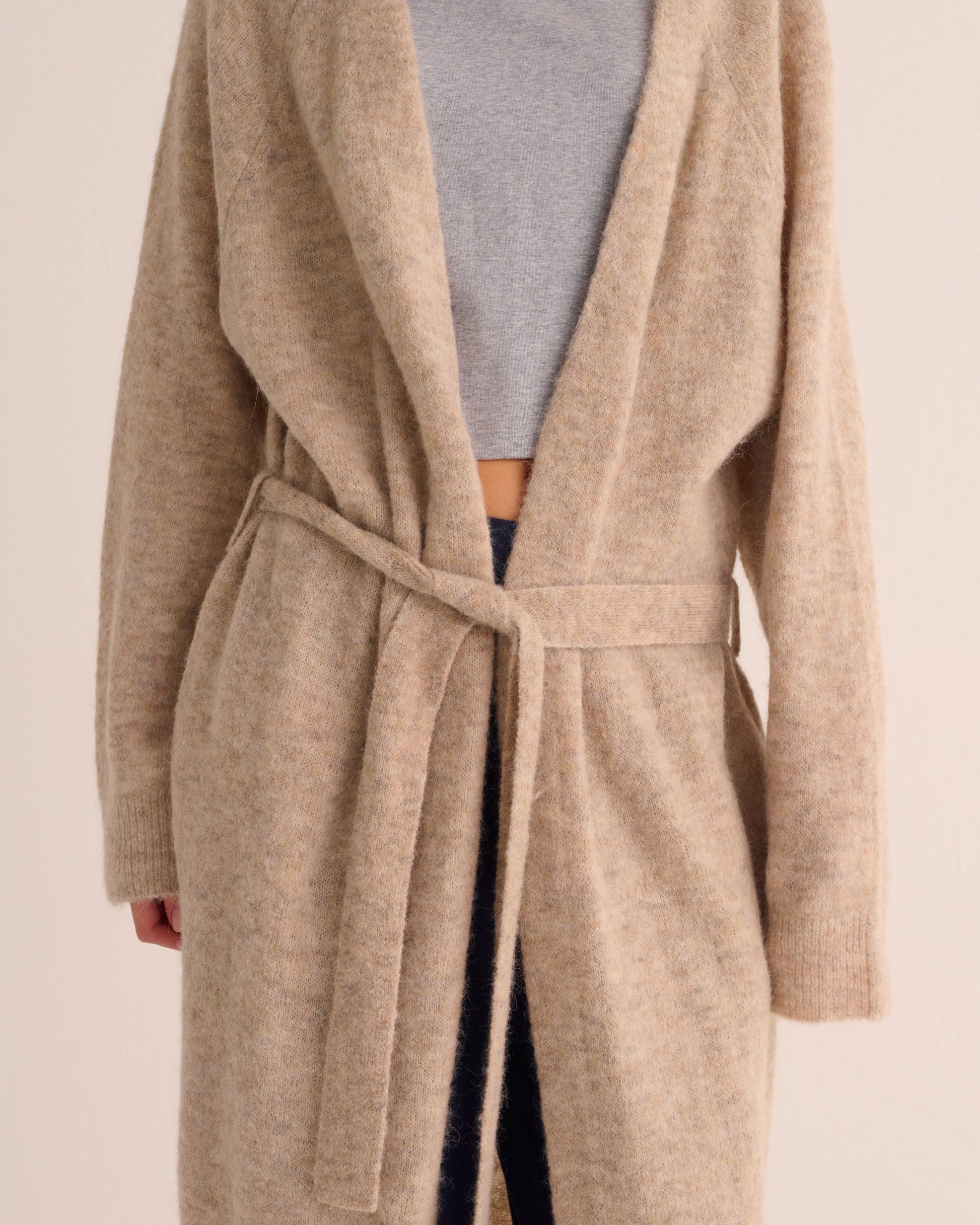 Oatmeal Alpaca Blend Longline Coatigan
