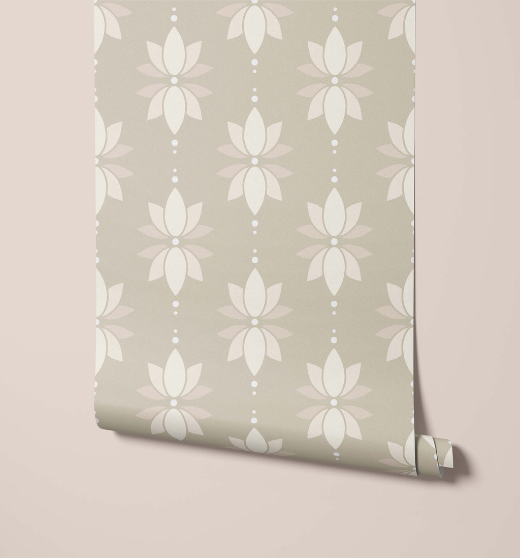Lotus Wallpaper Neutral Minimal