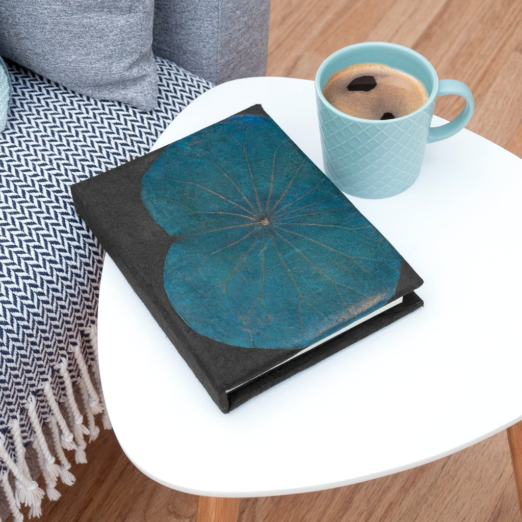 A6 Vegan Leather Lotus Leaf Notebook
