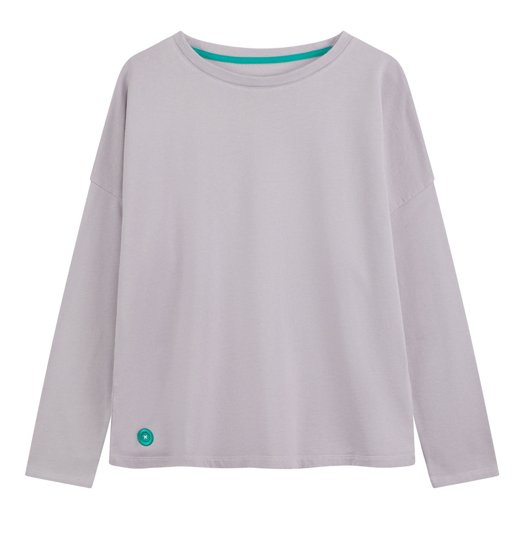 Boxy Sweatshirt in Organic Cotton and Modal