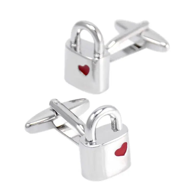 Love Heart Padlock Cufflinks