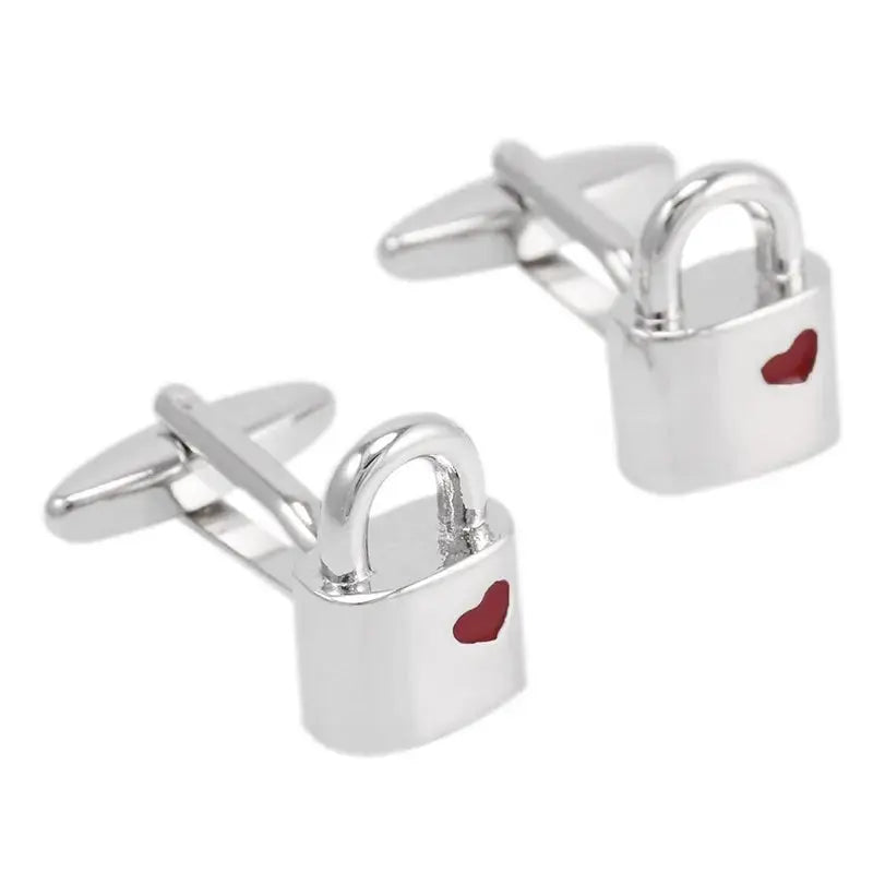 Love Heart Padlock Cufflinks