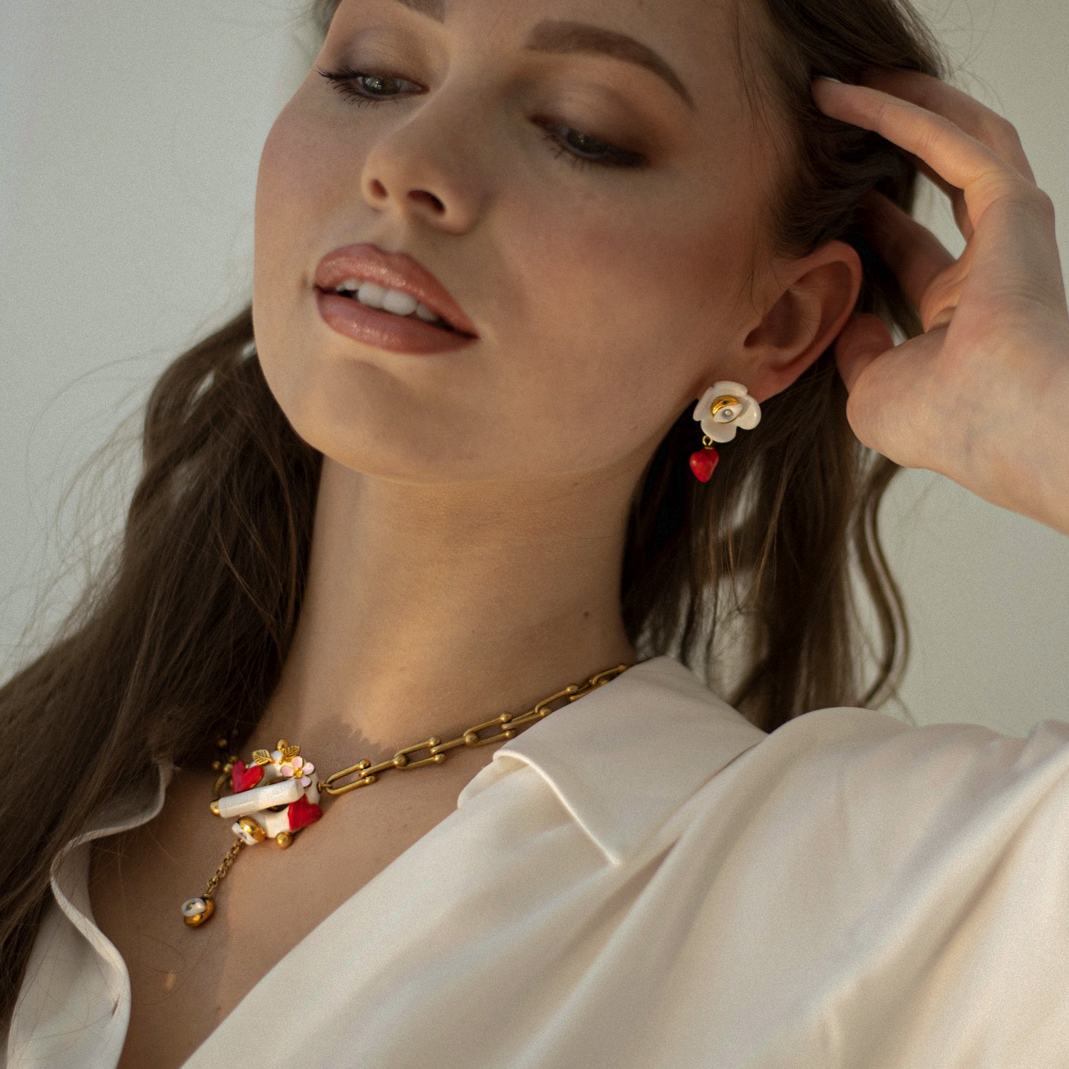 Eye of Protection Earrings – Handmade 24K Gold & Swarovski by SCULP at www.brixbailey.com