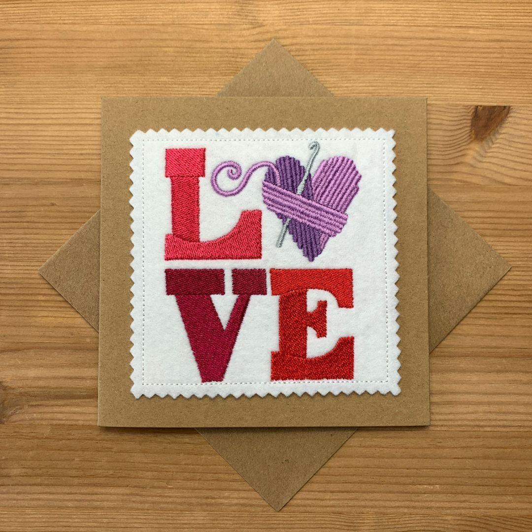 Love Crochet Greeting Card