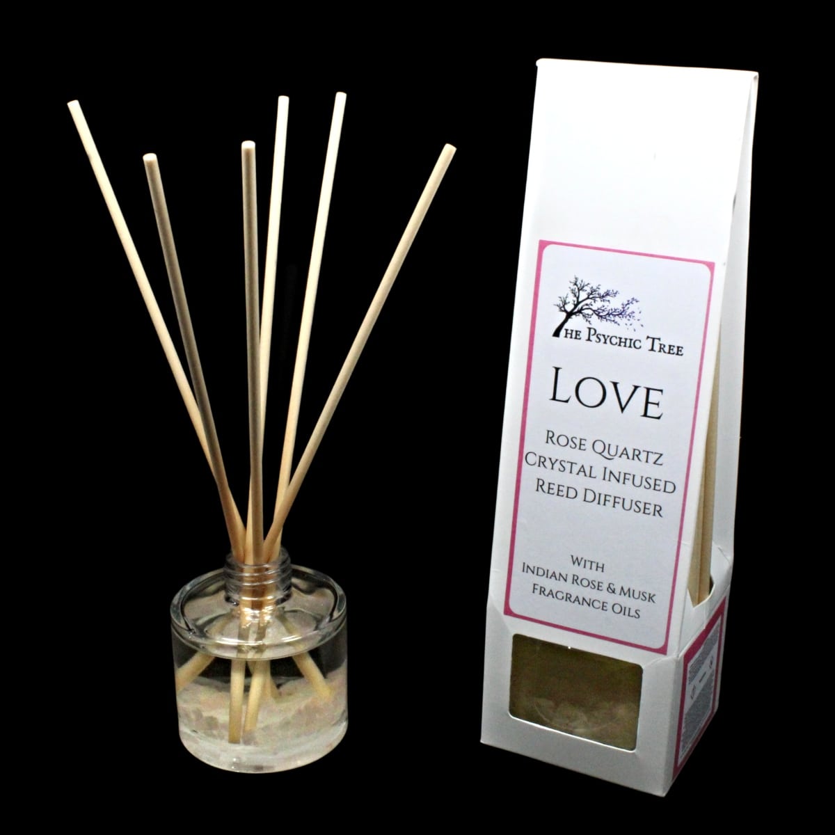 Love Crystal Infused Reed Diffuser with Rose Quartz