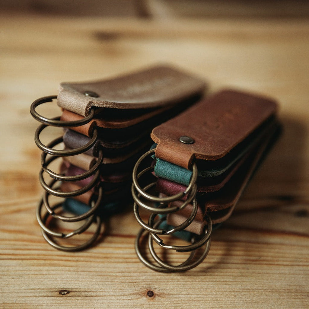 Encouraging Keyring with Handcrafted Leather