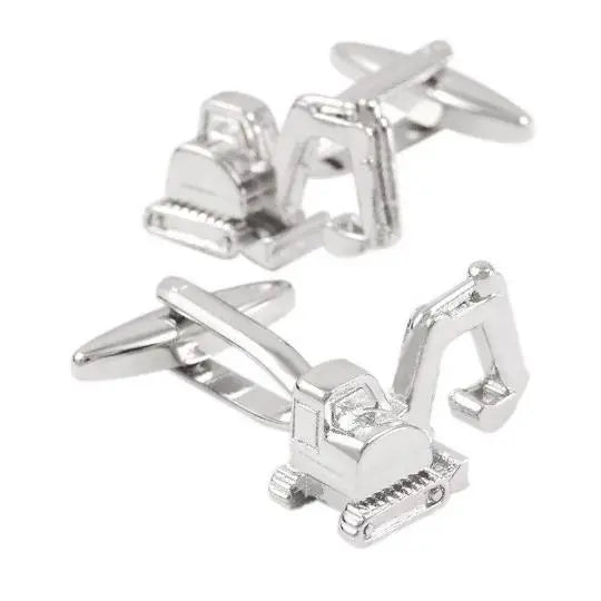 Excavator Cufflinks in Stainless Steel