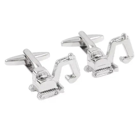 Excavator Cufflinks in Stainless Steel
