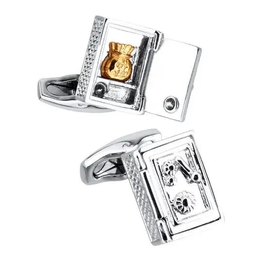 Luxury Safe Cufflinks with Gold Coins