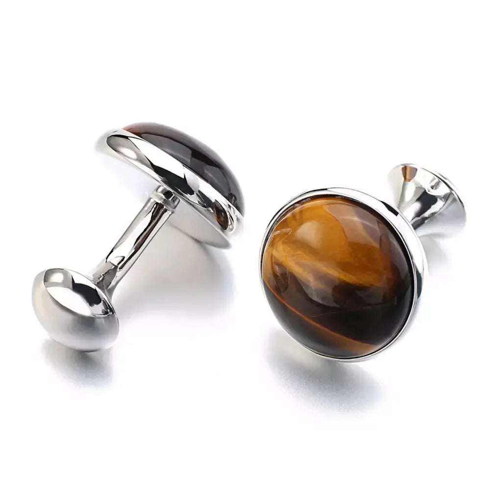 Sterling Silver Tigereye Cufflinks