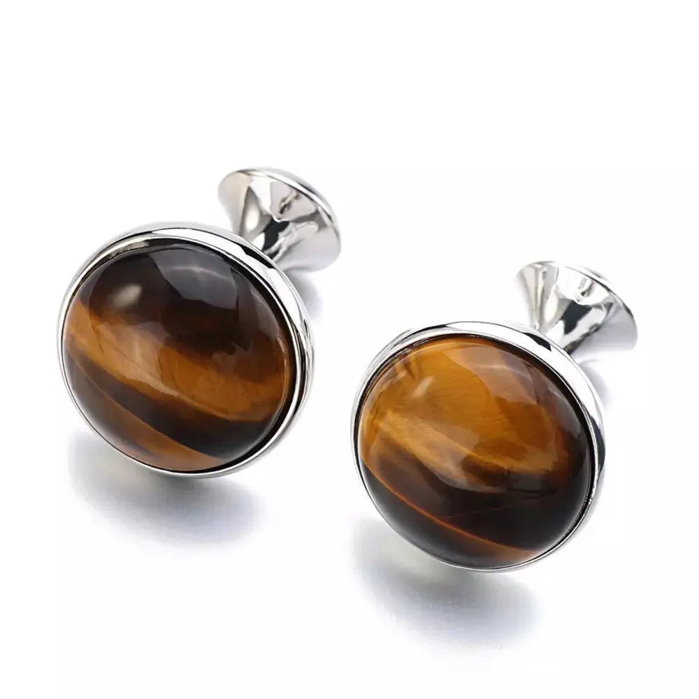 Sterling Silver Tigereye Cufflinks