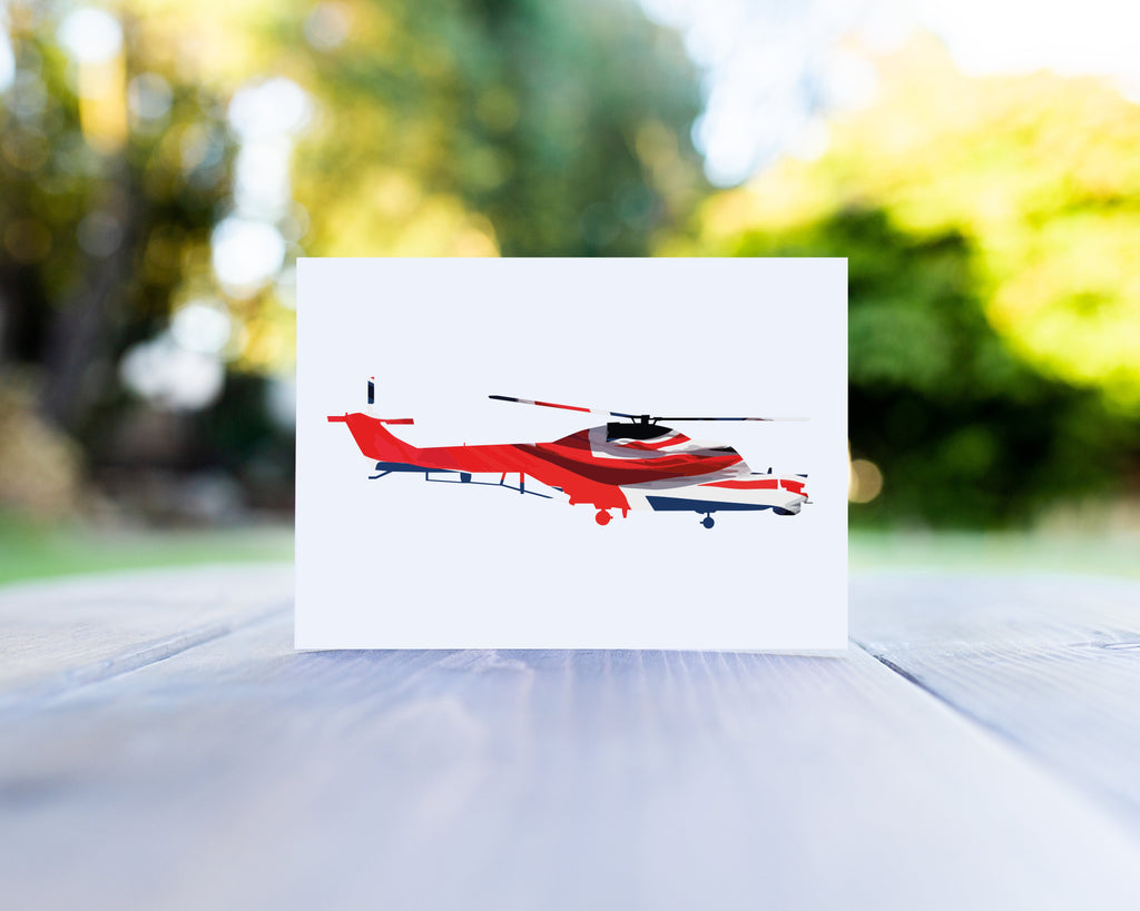 Lynx Mk8 Union Flag Greeting Card with Red Envelope