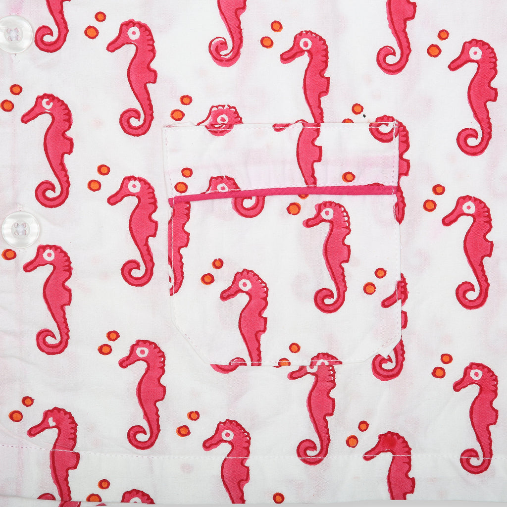 Sea Horse Children's Pyjamas in Pink or Blue