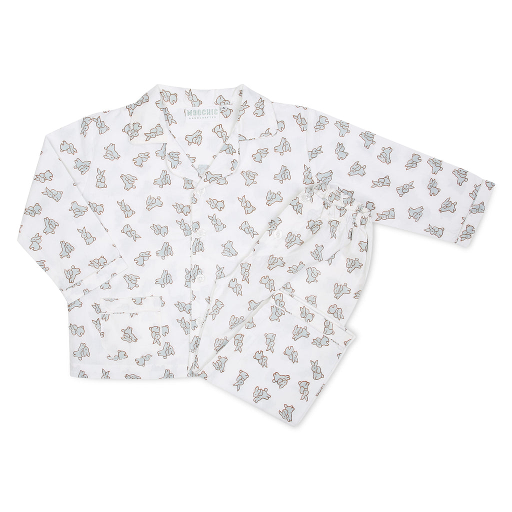 Rabbit Children's Pyjamas in Soft Brown and Grey