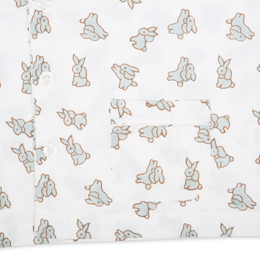 Rabbit Children's Pyjamas in Soft Brown and Grey