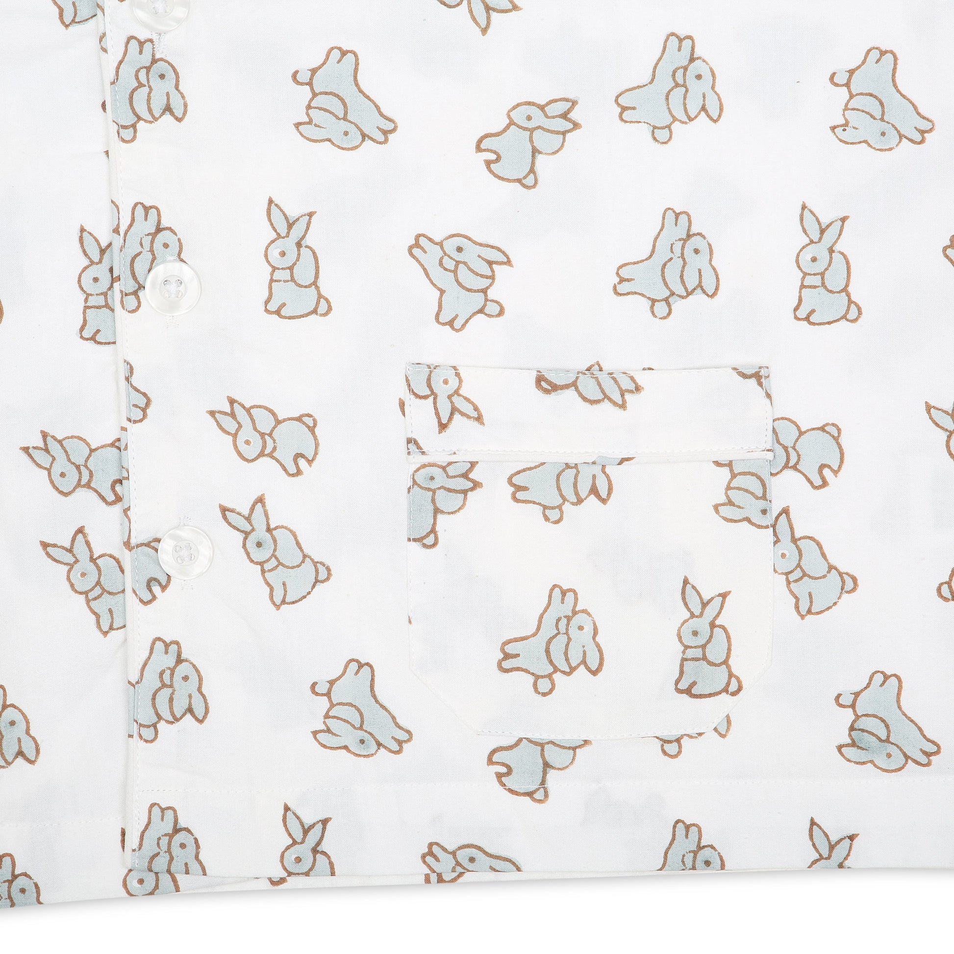 Rabbit Children's Pyjamas in Soft Brown and Grey
