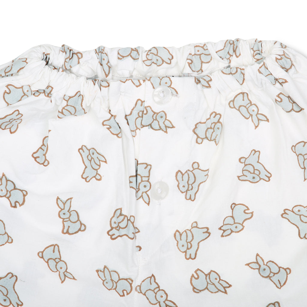 Rabbit Children's Pyjamas in Soft Brown and Grey