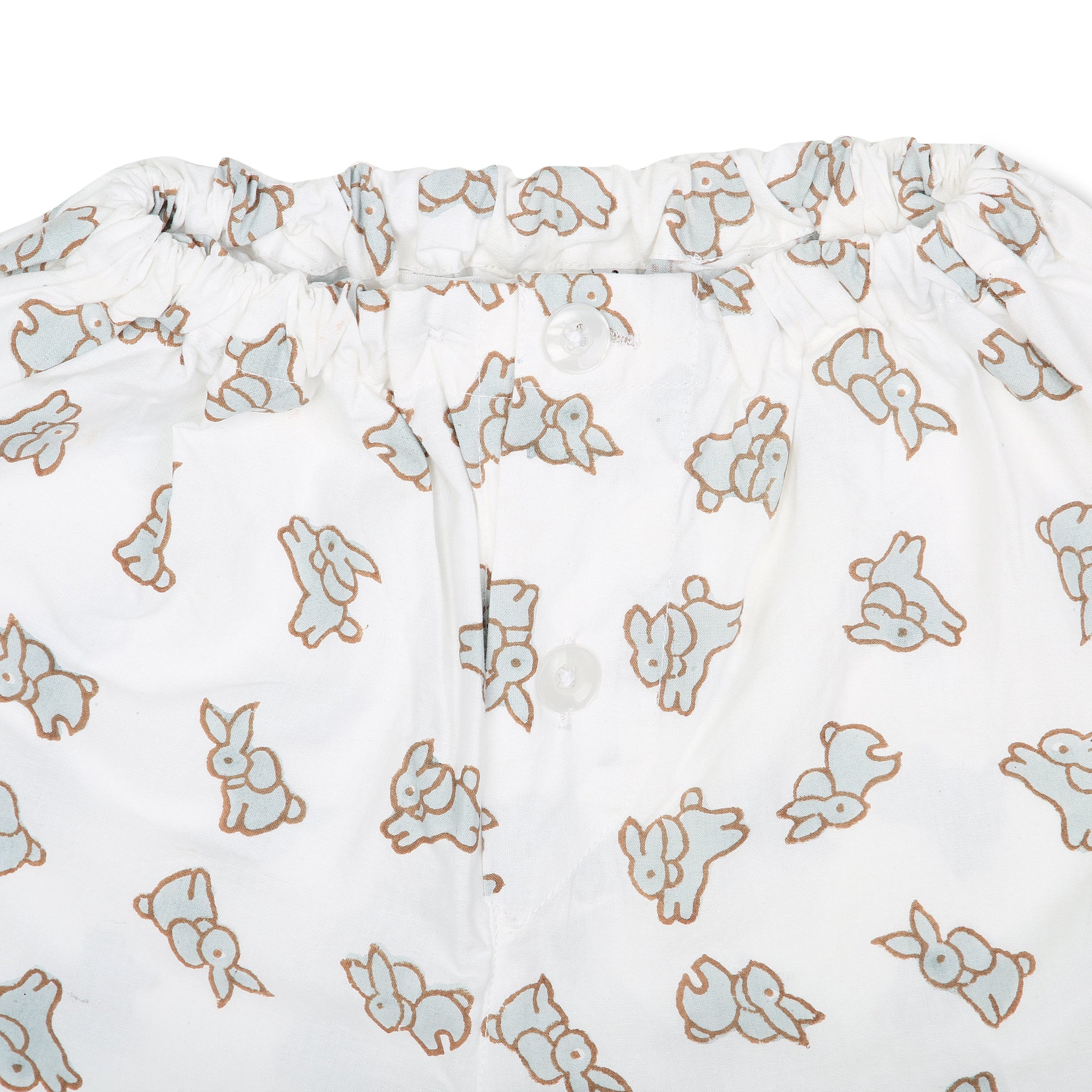 Rabbit Children's Pyjamas in Soft Brown and Grey