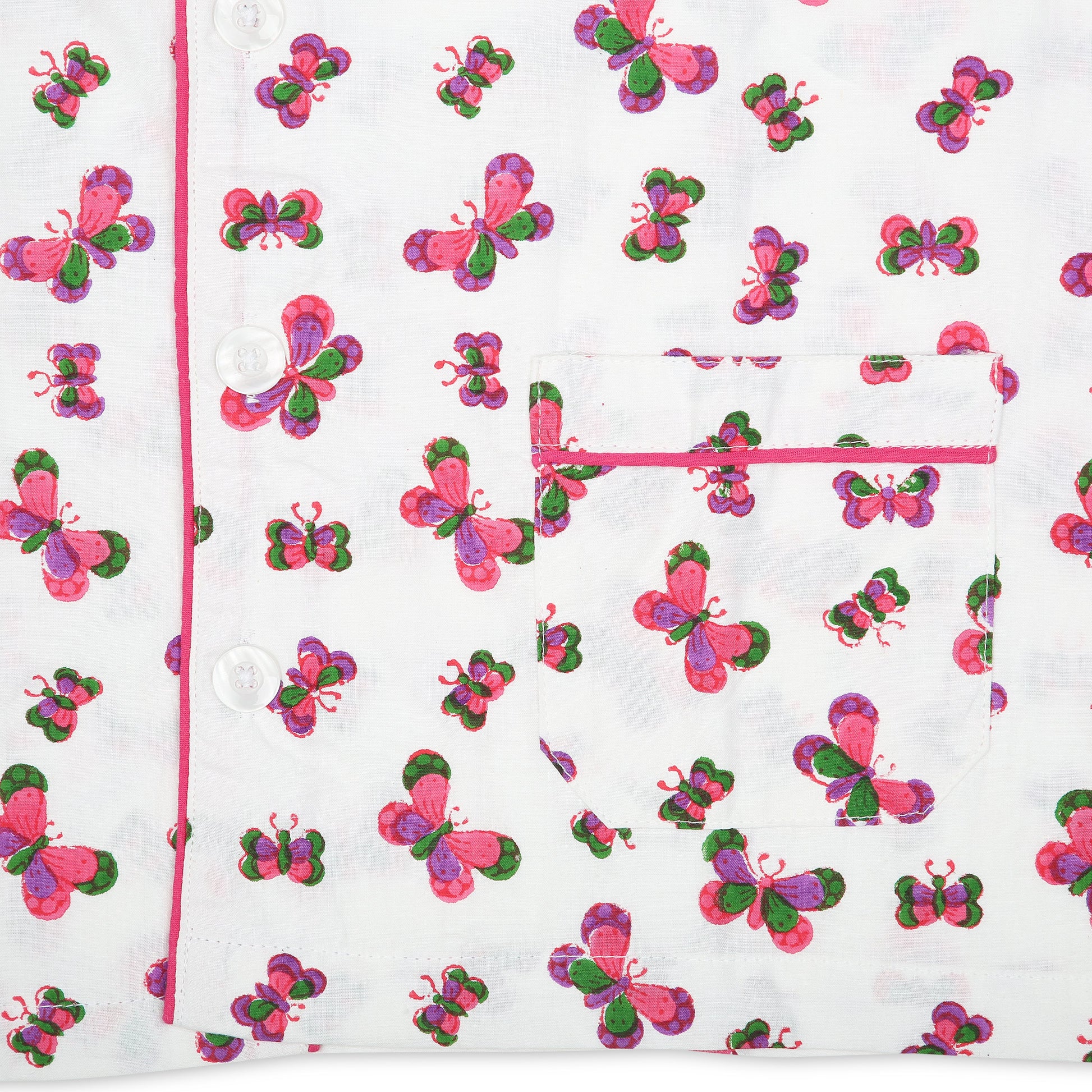 Butterfly Children's Pyjamas in Pink, Purple and Green