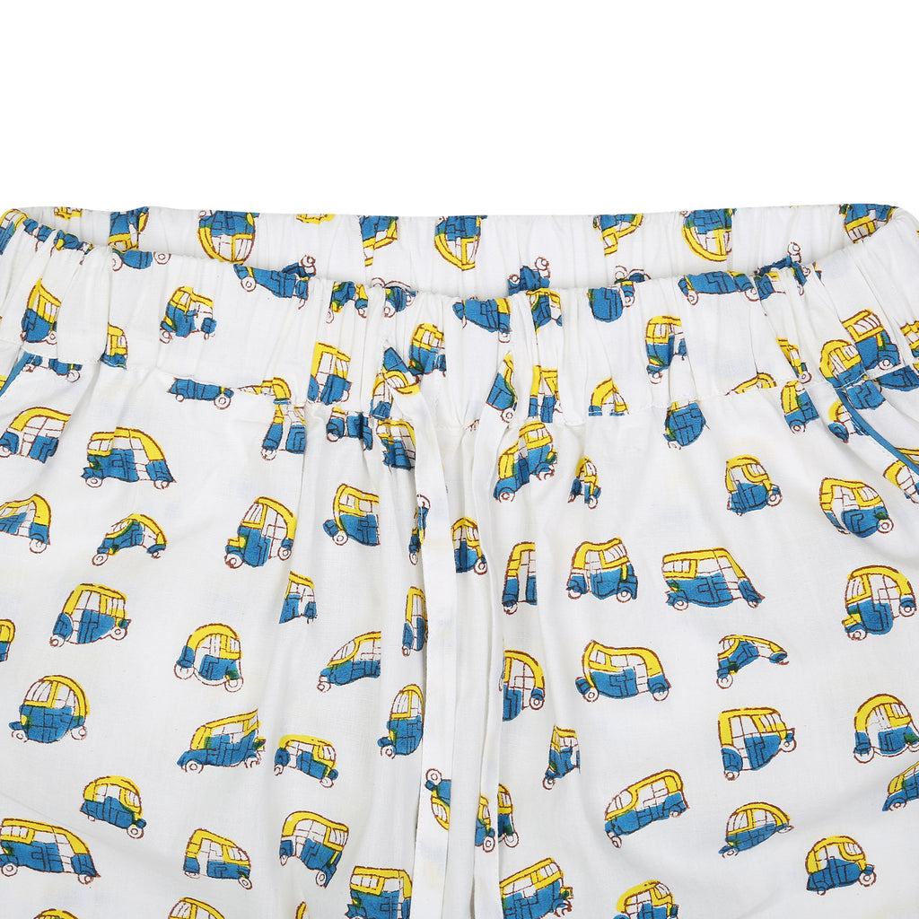 Adult Tuk Tuk Pyjamas in Blue and Yellow