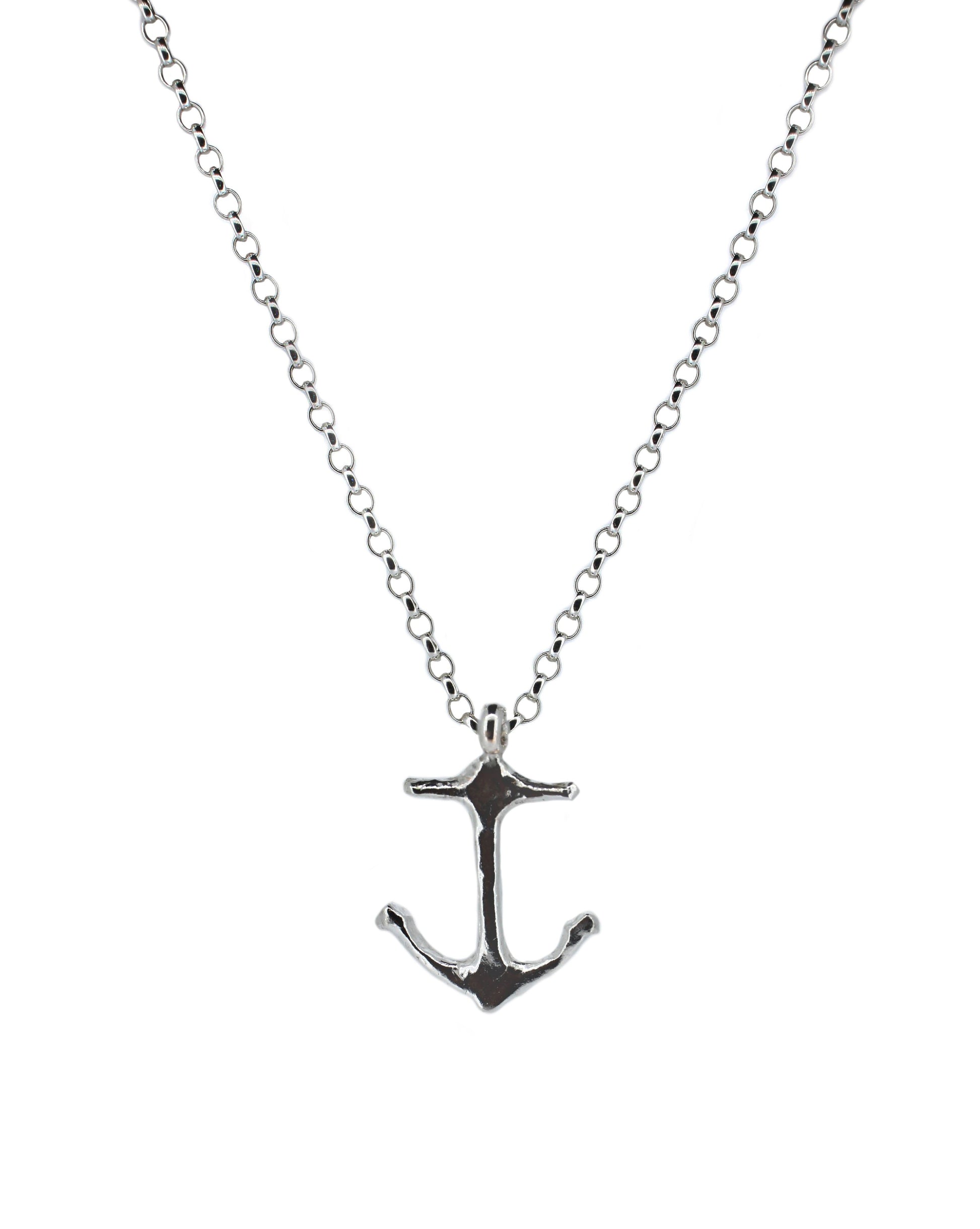 Sterling Silver Midi Anchor Necklace