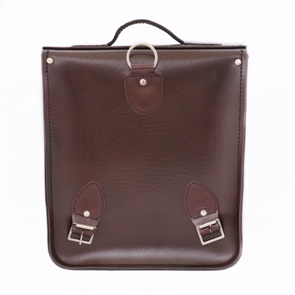 Handmade Leather City Backpack in Marsala Red