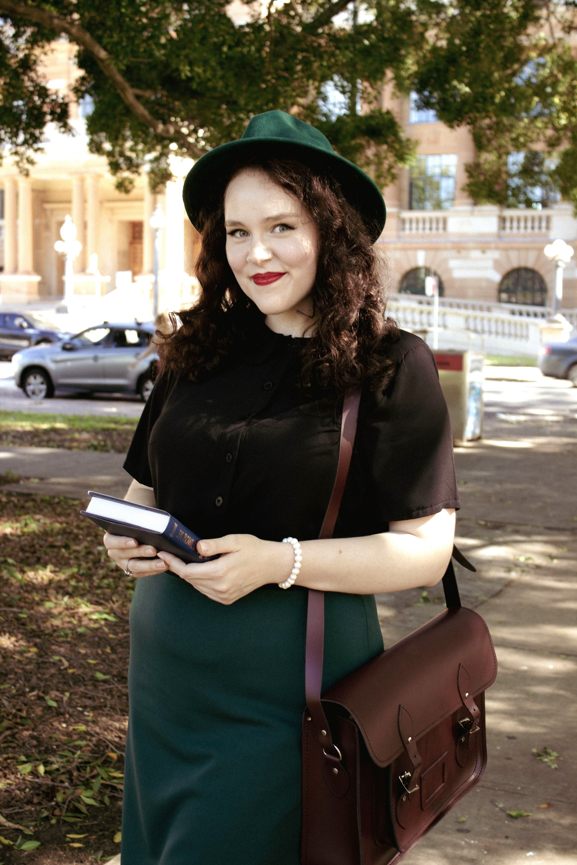 Handmade Leather Satchel in Marsala Red