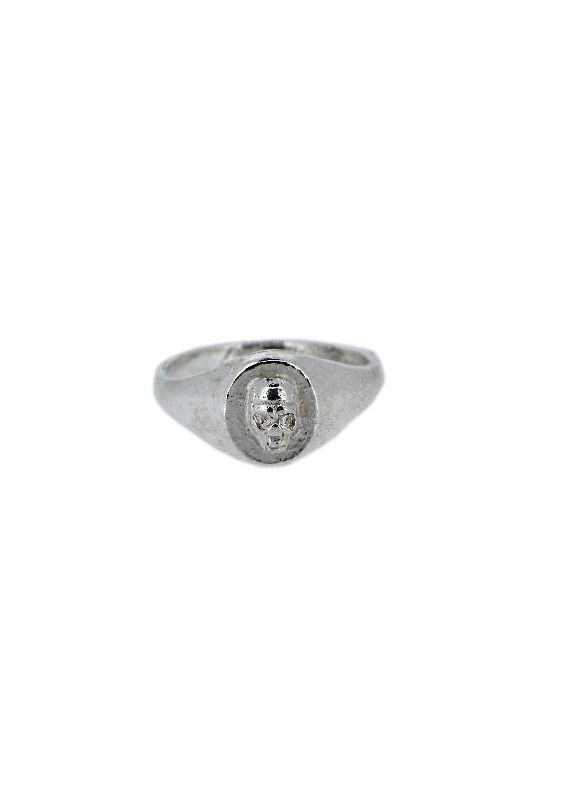 Skull Signet Ring in Recycled Silver