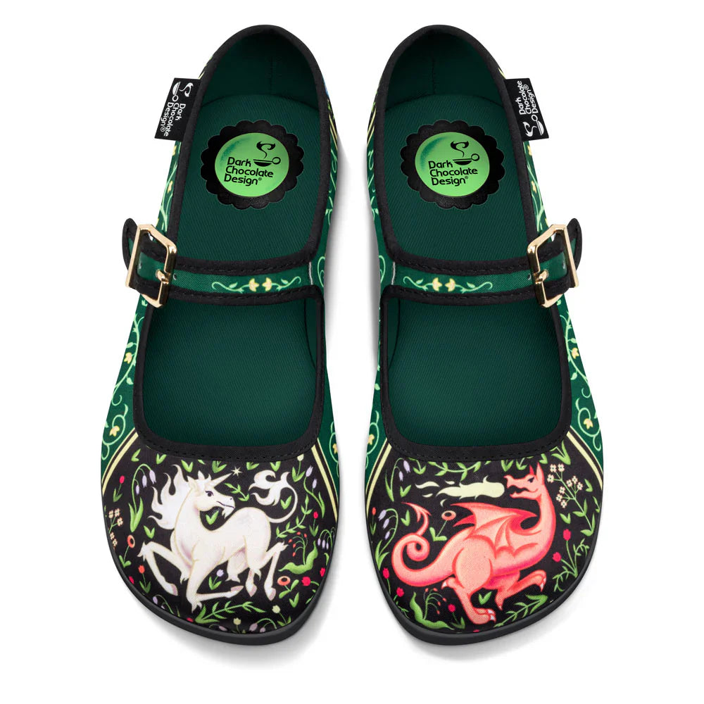 Medieval Bestiary Mary Jane Flat Shoes for Women