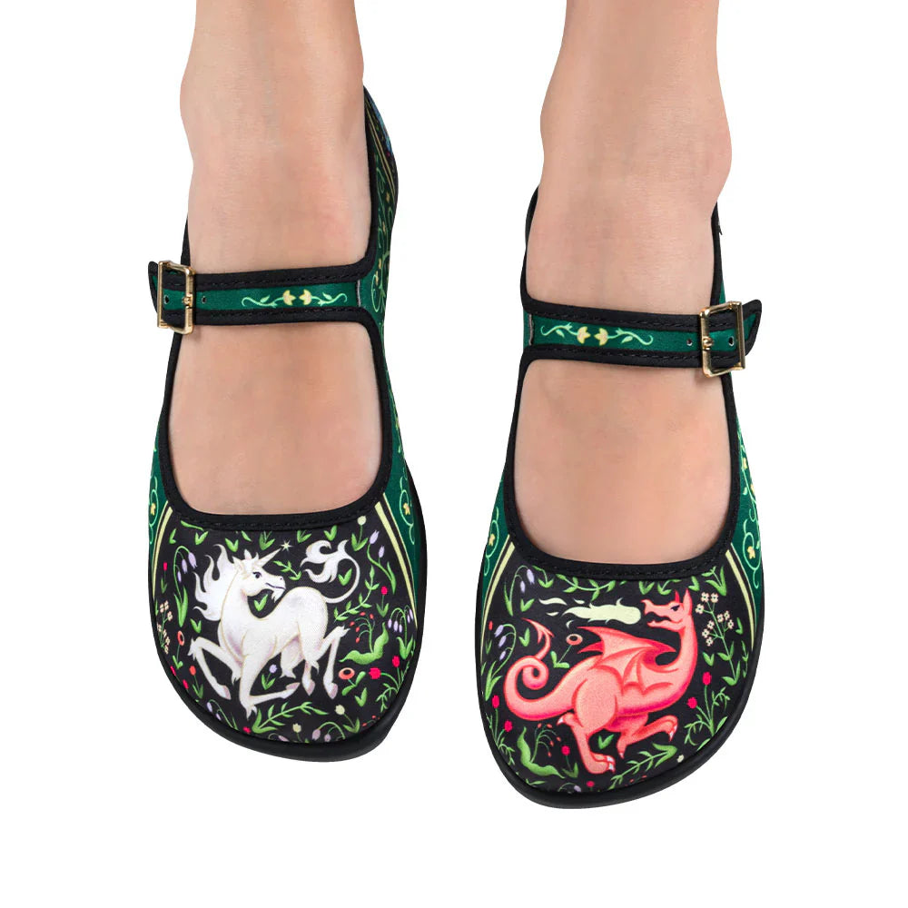 Medieval Bestiary Mary Jane Flat Shoes for Women