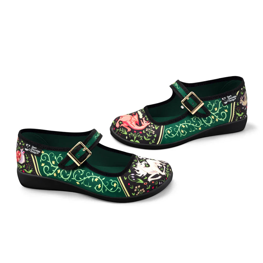 Medieval Bestiary Mary Jane Flat Shoes for Women
