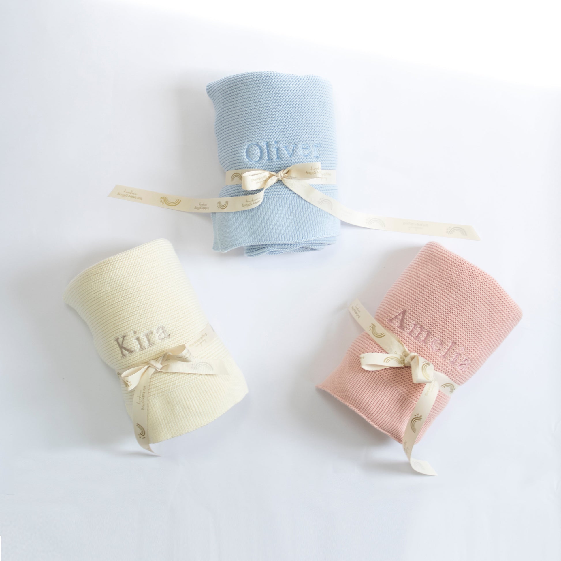 Organic Cotton Blanket and Wooden Sensory Balls Gift Set