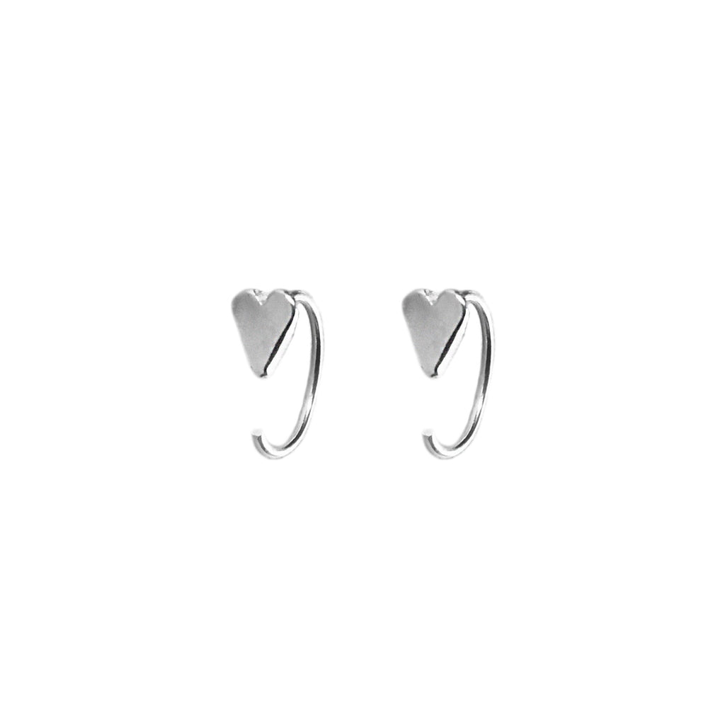 Sterling Silver Midi Heart Hooks