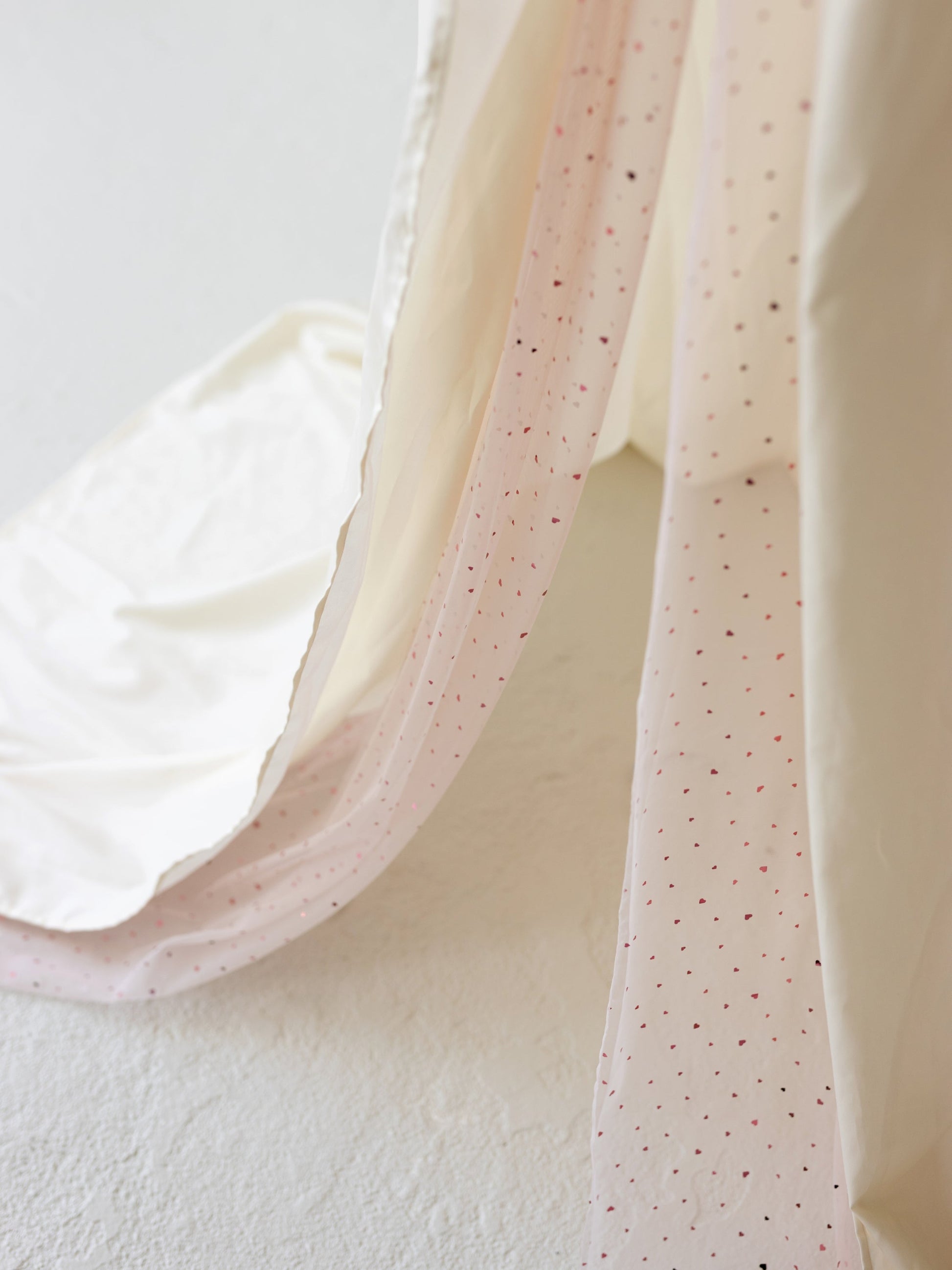 Kids Bed Canopy with Tulle and Tassels in Cream