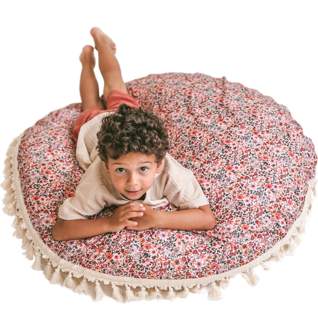 Big Floor Cushion in Rose Flower Pattern
