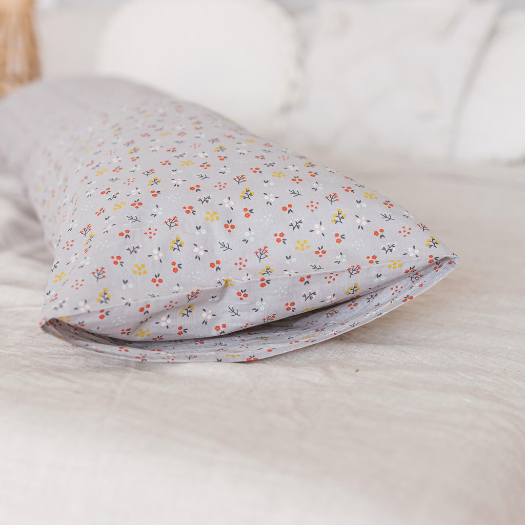 Full Body Maternity Pillow with Organic Floral Print Cover