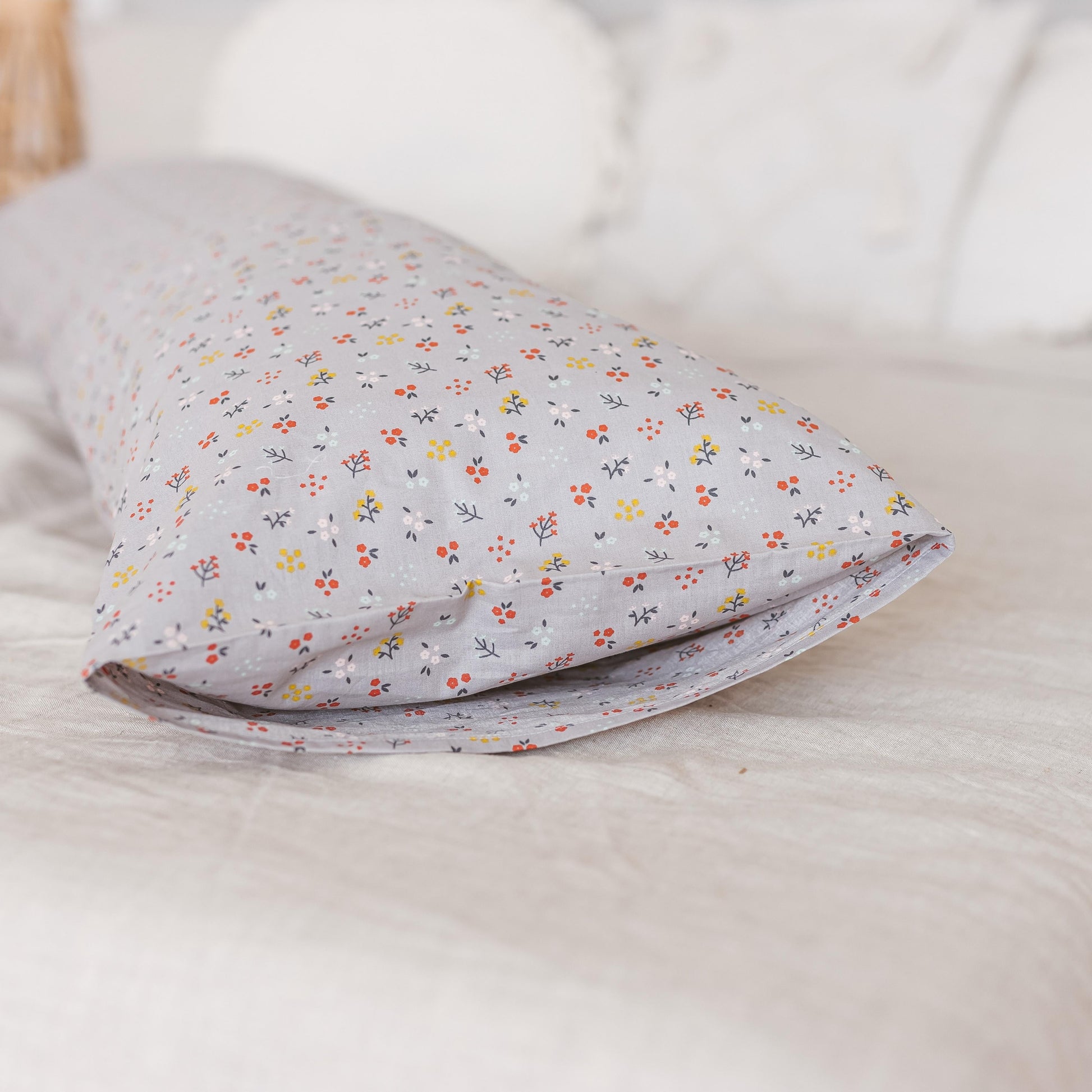 Full Body Maternity Pillow with Organic Floral Print Cover