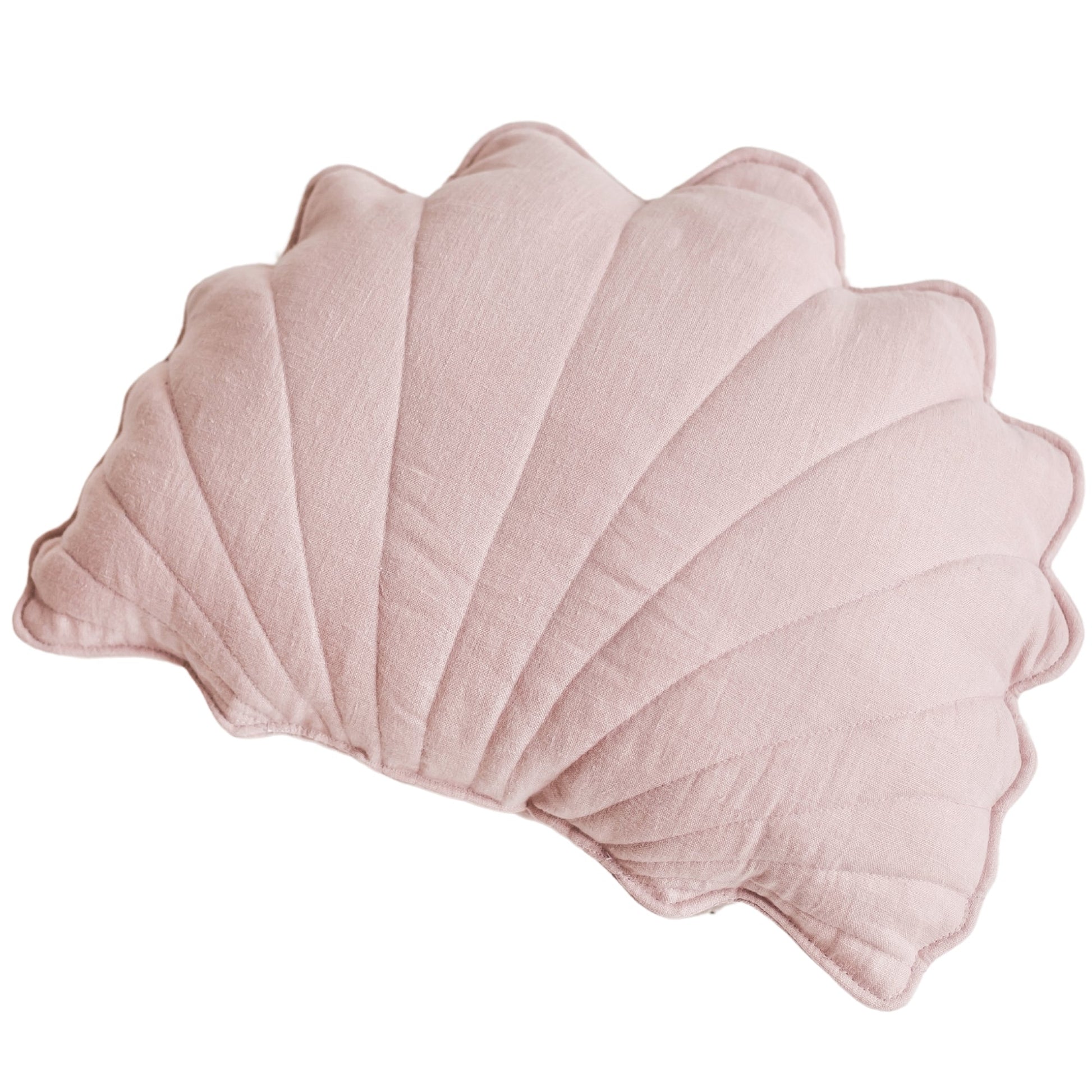 Linen Sea Shell Pillow in Pink
