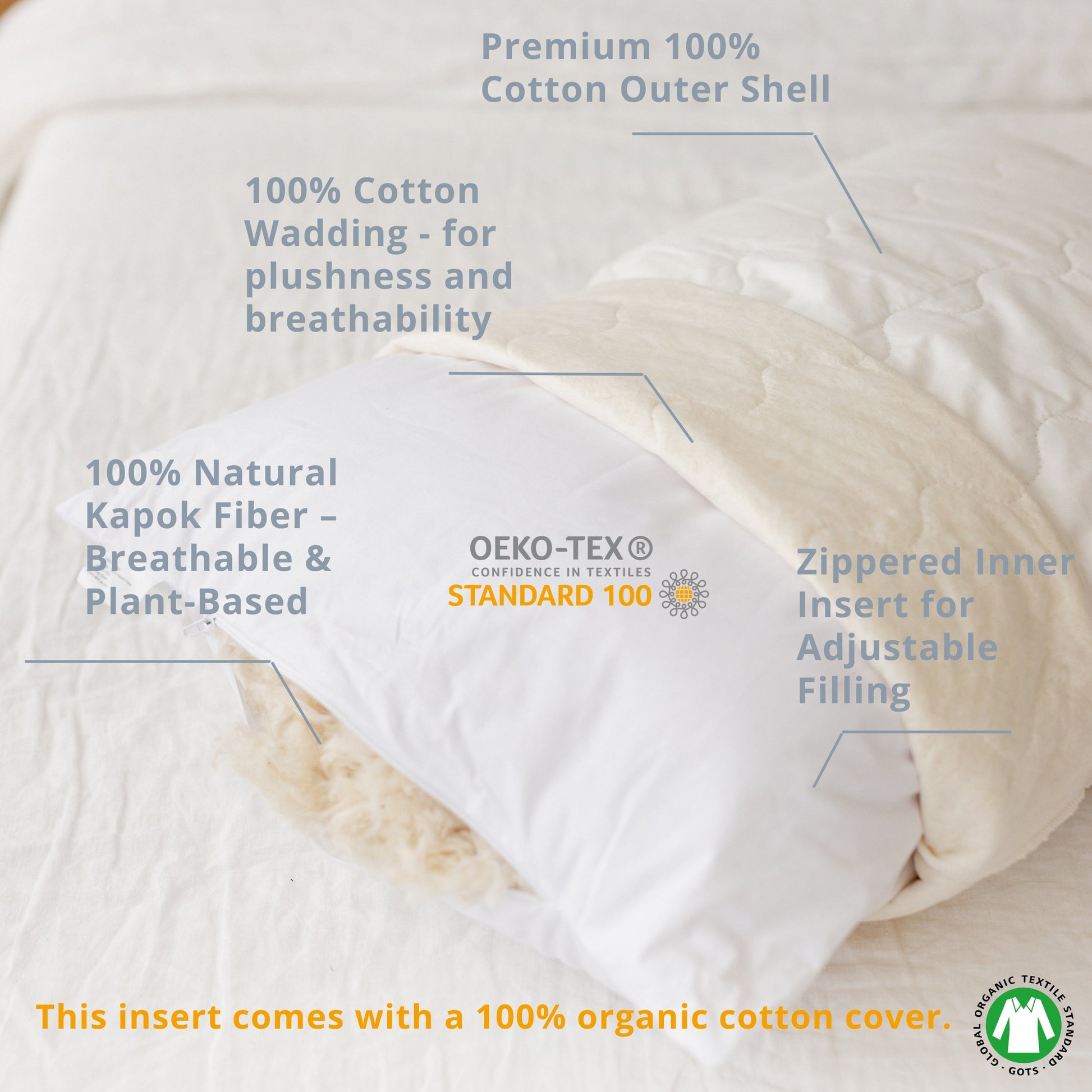 Full Body Maternity Pillow with Organic Cotton Cover