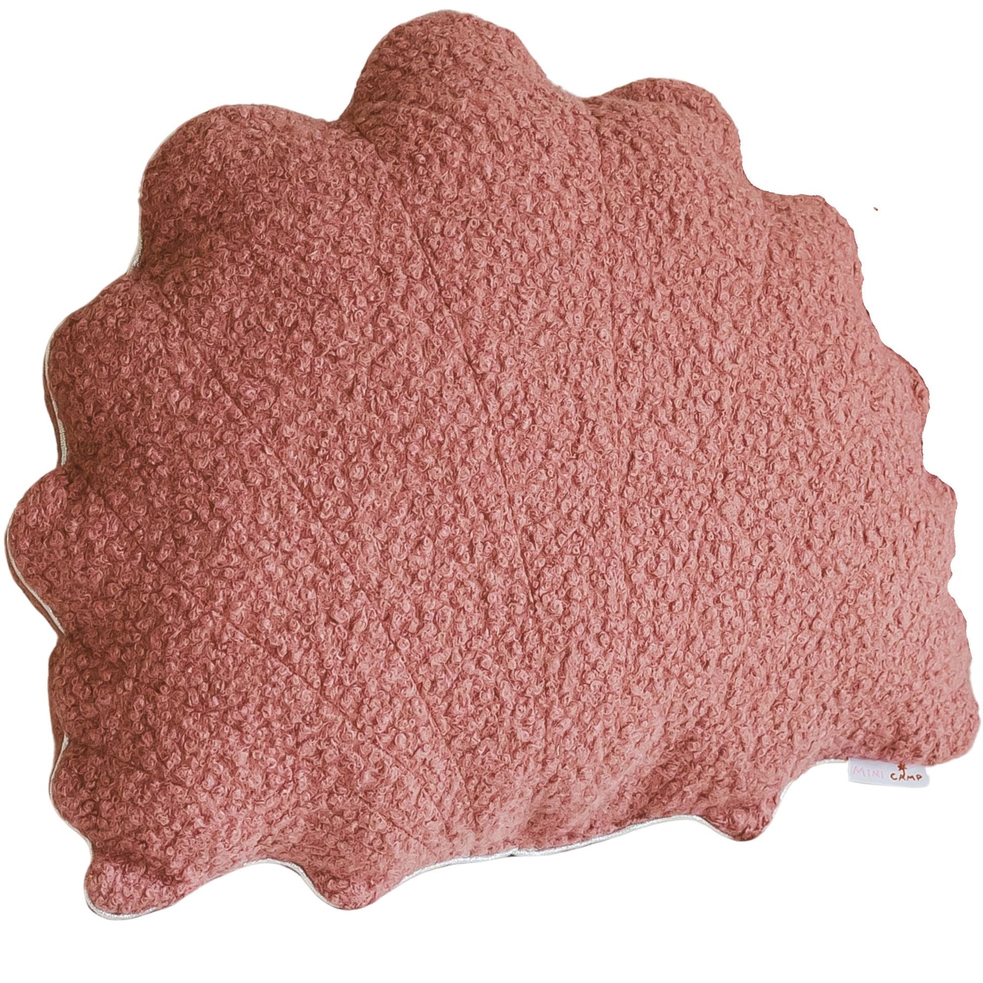 Rose Boucle Sea Shell Pillow with Metallic Trim