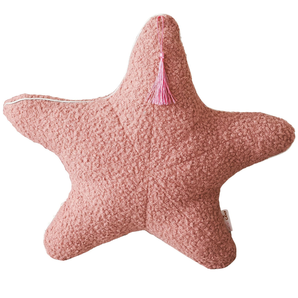 Rose Boucle Starfish Cushion with Metallic Trim